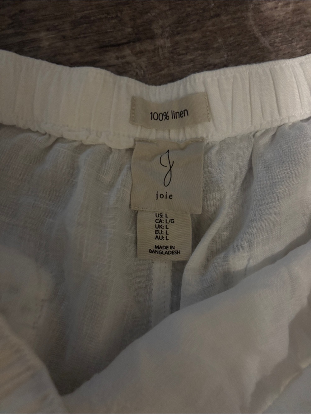 Joie White Wide-Leg Linen Pants with Crochet Trim - Picture 10 of 10